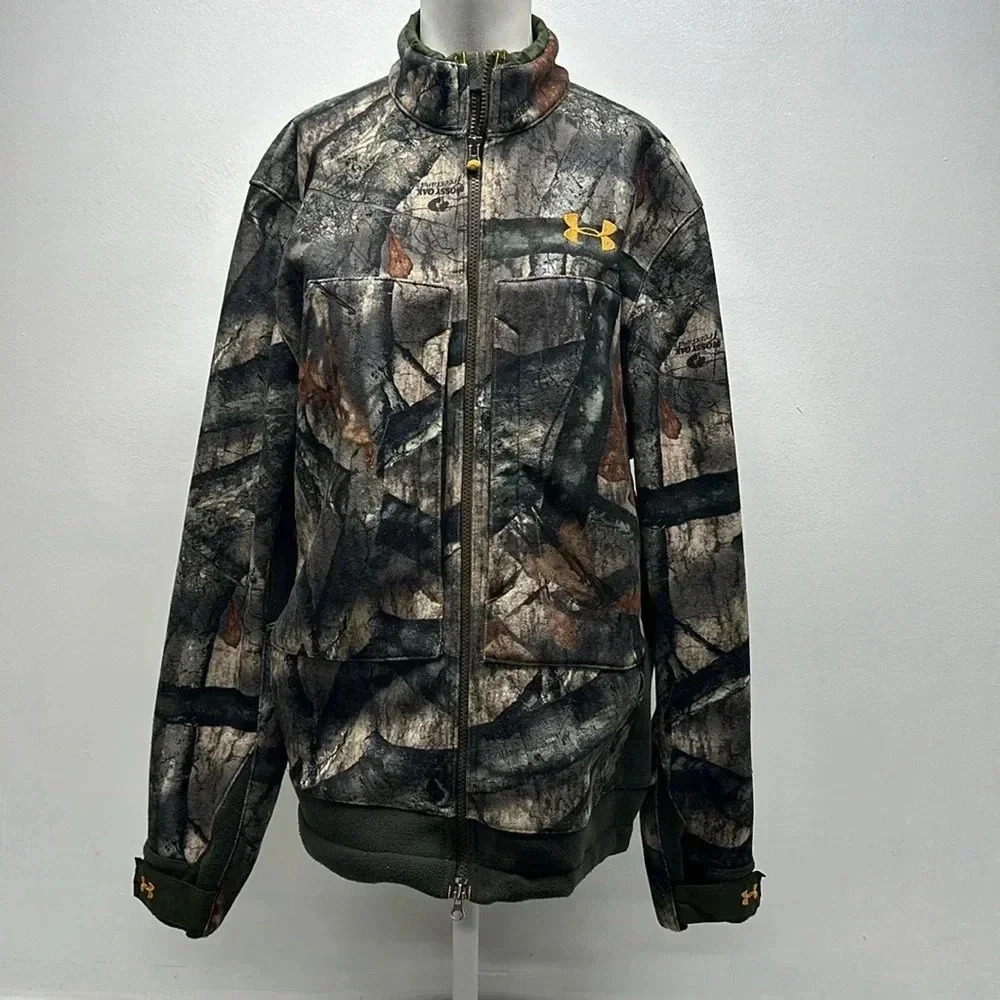 Mossy Oak Under Armor Jacket Coat Camouflage Camo Leaf Tree Green Women's Large